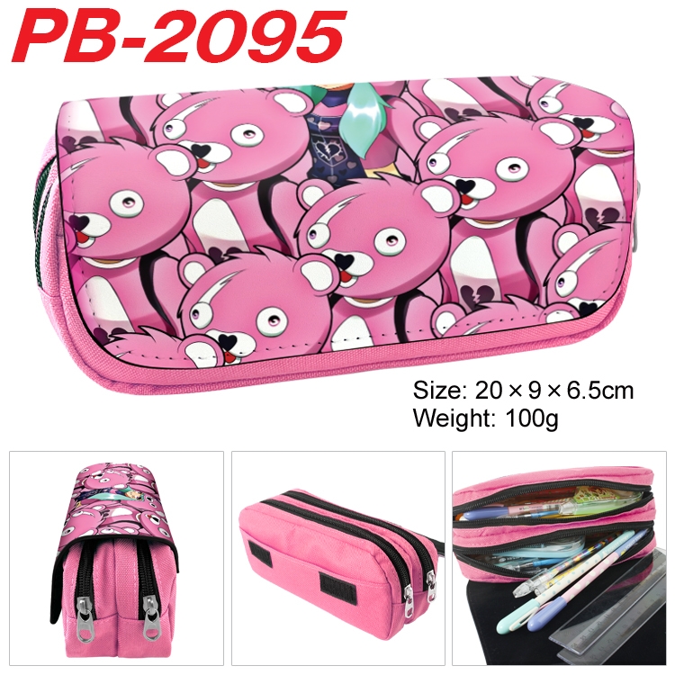 Fortnite Anime double-layer pu leather printing pencil case 20x9x6.5cm