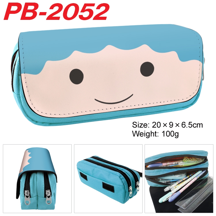 sanrio Anime double-layer pu leather printing pencil case 20x9x6.5cm