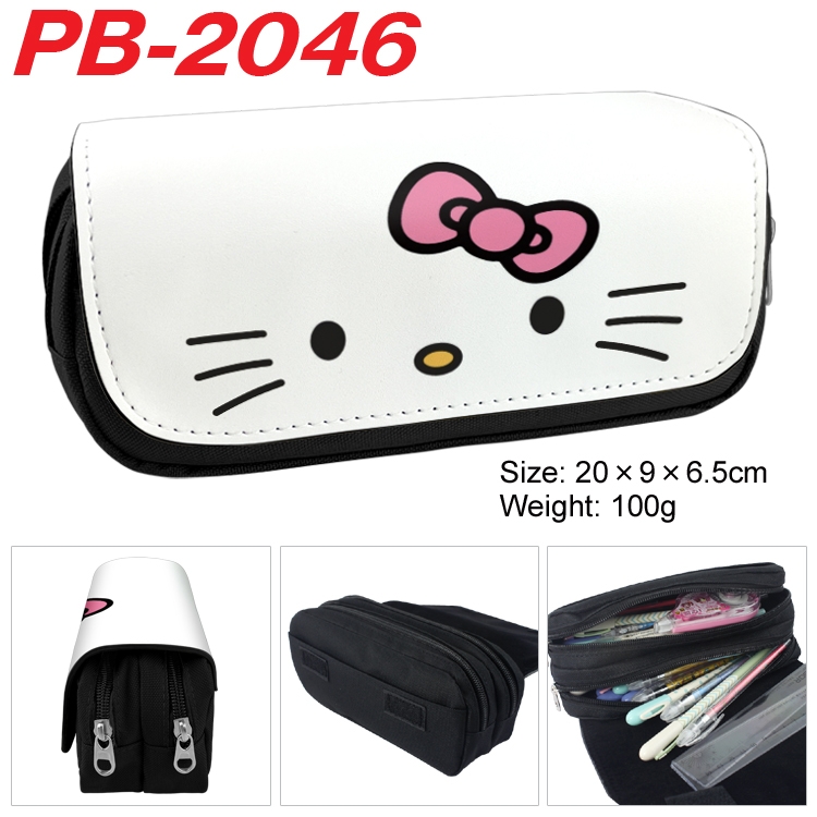 sanrio Anime double-layer pu leather printing pencil case 20x9x6.5cm