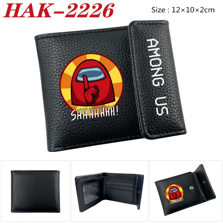 Among us Anime Litchi Pattern Hidden Buckle Half Fold Printed Wallet 12X10X2CM