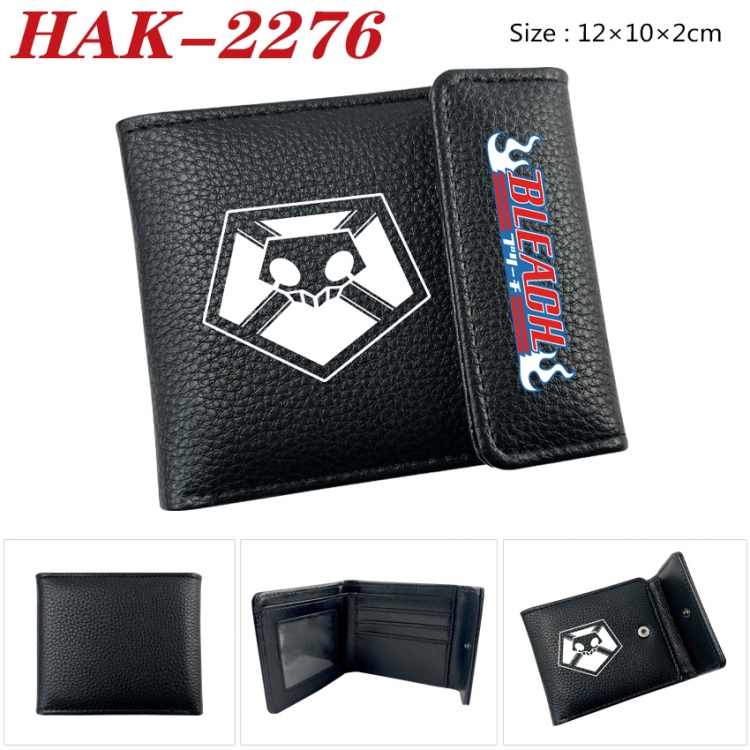 Bleach Anime Litchi Pattern Hidden Buckle Half Fold Printed Wallet 12X10X2CM