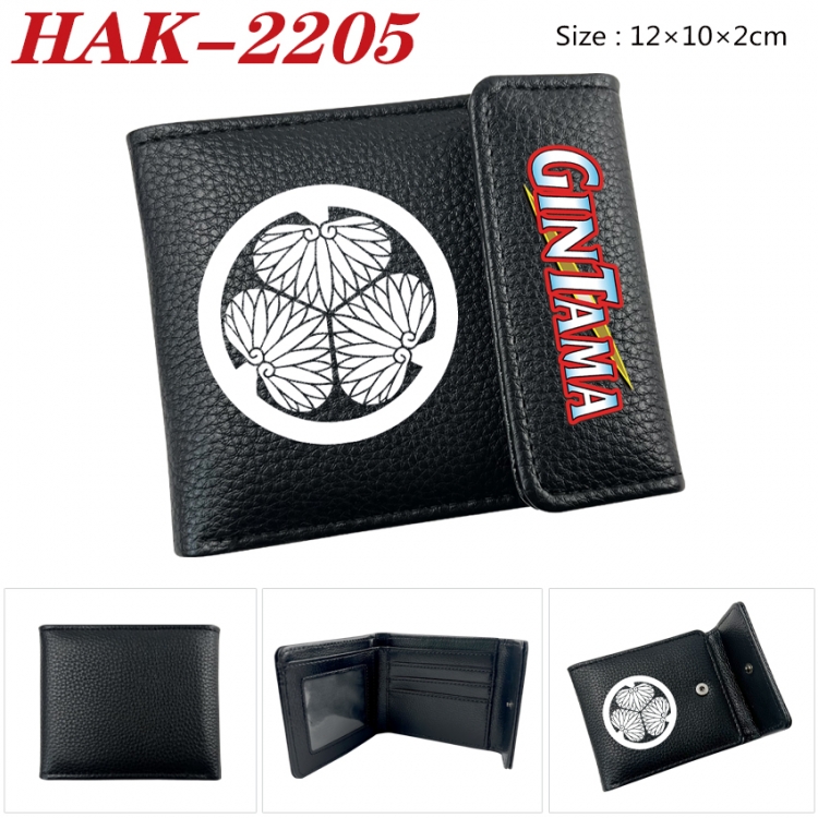 Gintama Anime Litchi Pattern Hidden Buckle Half Fold Printed Wallet 12X10X2CM