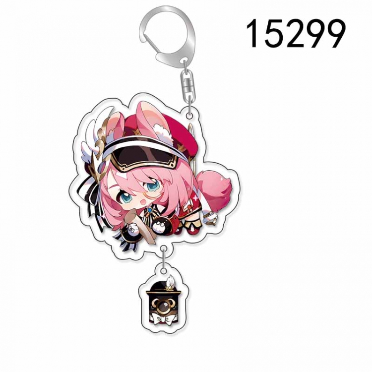 Genshin Impact Animation acrylic Key Chain  pendant price for 5 pcs 15299