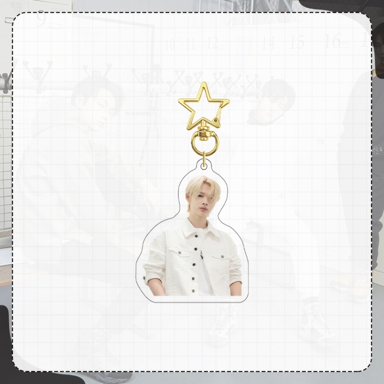 Han Tuan Enhypen Gold Star Chain Acrylic Pendant Bag Pendant Keychain price for 5 pcs