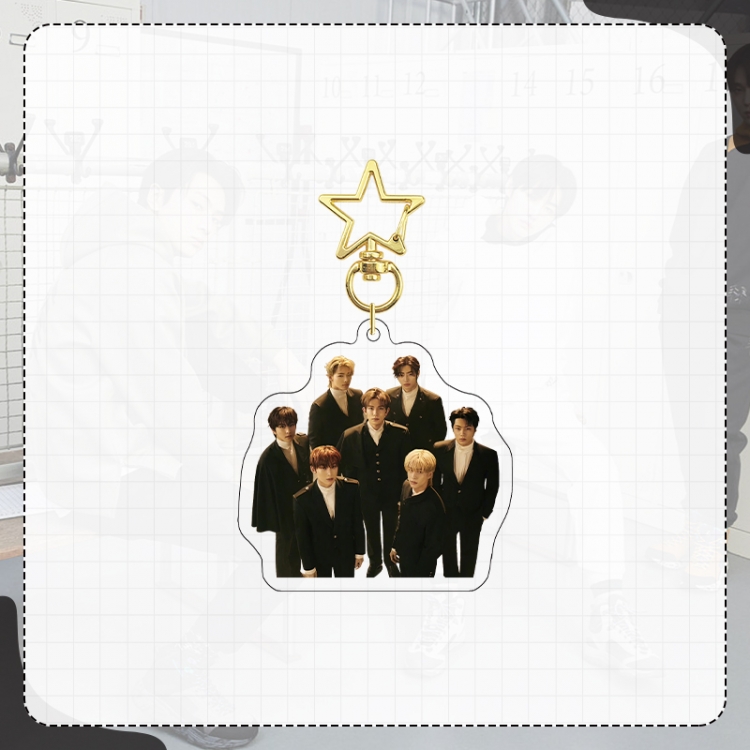 Han Tuan Enhypen Gold Star Chain Acrylic Pendant Bag Pendant Keychain price for 5 pcs