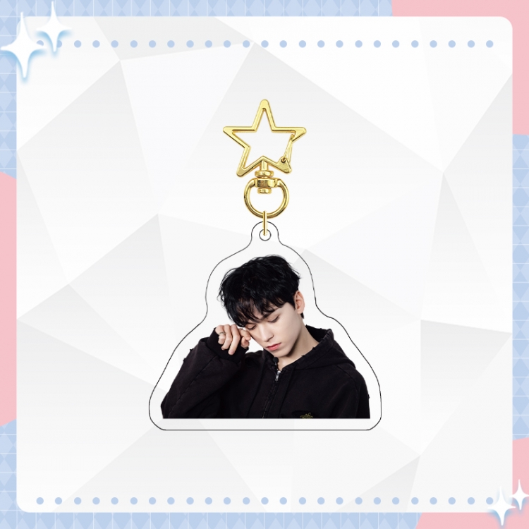 Han Tuan Seventeen Gold Star Chain Acrylic Pendant Bag Pendant Keychain price for 5 pcs