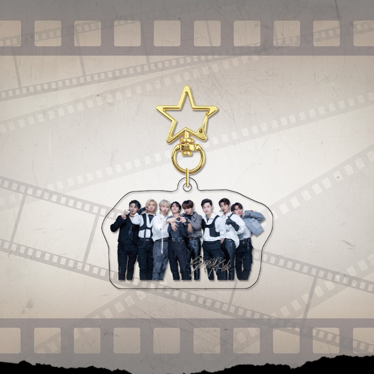 Han Tuan Stray Kids Gold Star Chain Acrylic Pendant Bag Pendant Keychain price for 5 pcs