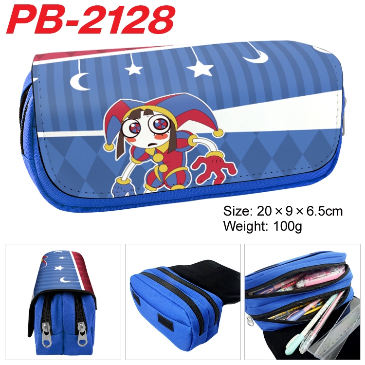The Amazing Digital Circus Anime double-layer pu leather printing pencil case 20x9x6.5cm PB-2128