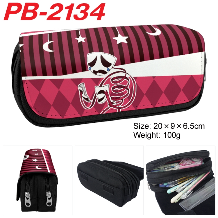 The Amazing Digital Circus Anime double-layer pu leather printing pencil case 20x9x6.5cm  PB-2134