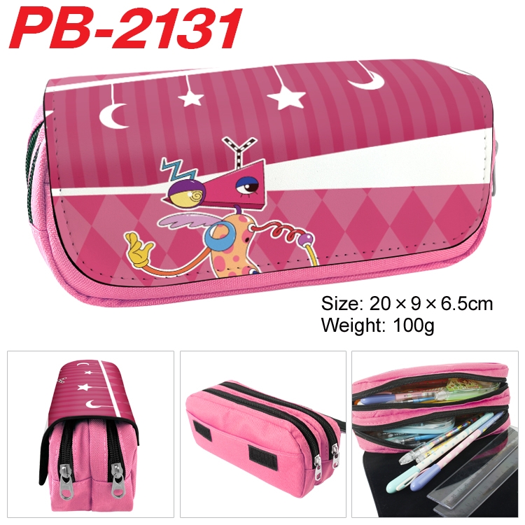 The Amazing Digital Circus Anime double-layer pu leather printing pencil case 20x9x6.5cm PB-2131
