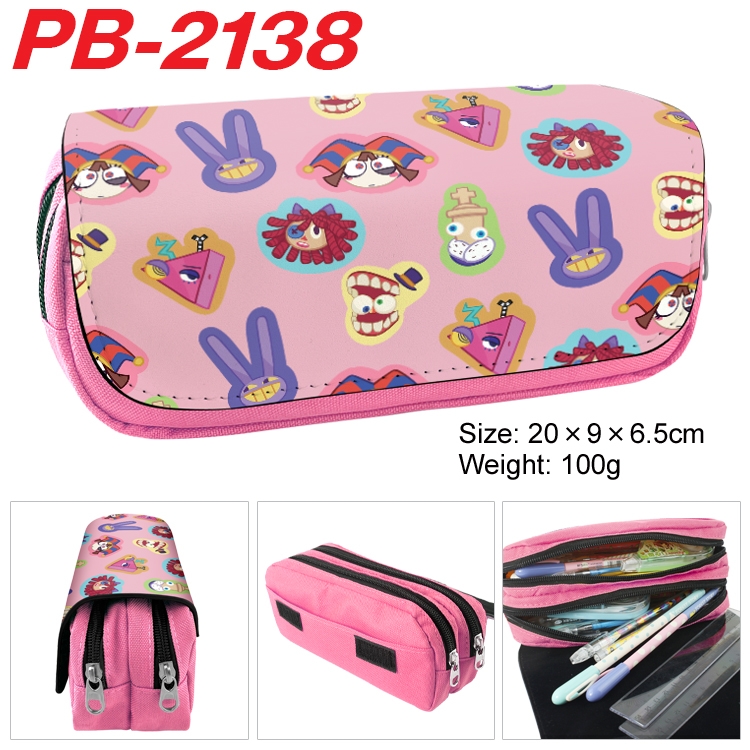 The Amazing Digital Circus Anime double-layer pu leather printing pencil case 20x9x6.5cm PB-2138