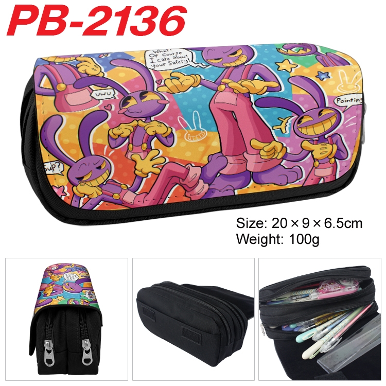 The Amazing Digital Circus Anime double-layer pu leather printing pencil case 20x9x6.5cm PB-2136