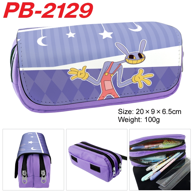 The Amazing Digital Circus Anime double-layer pu leather printing pencil case 20x9x6.5cm  PB-2129