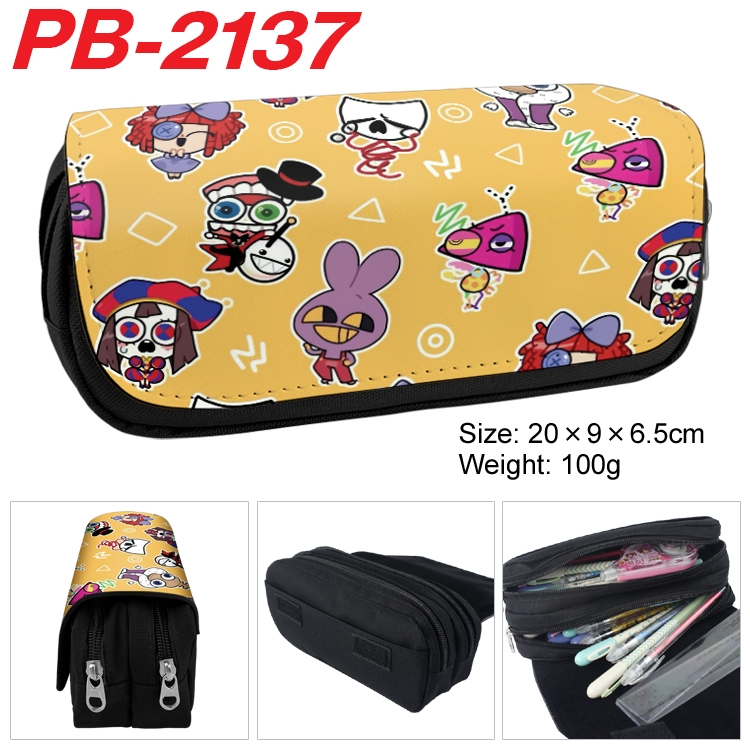 The Amazing Digital Circus Anime double-layer pu leather printing pencil case 20x9x6.5cm PB-2137