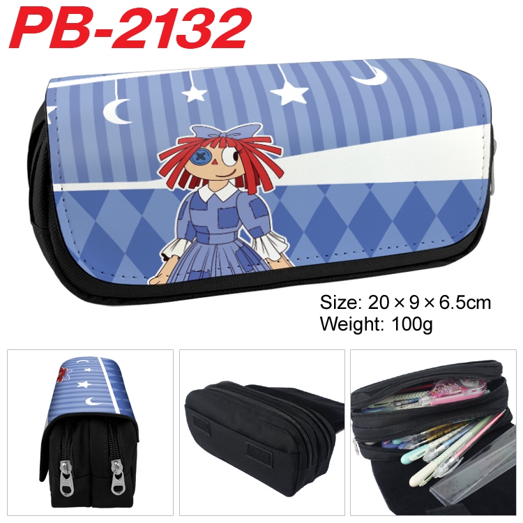The Amazing Digital Circus Anime double-layer pu leather printing pencil case 20x9x6.5cm  PB-2132