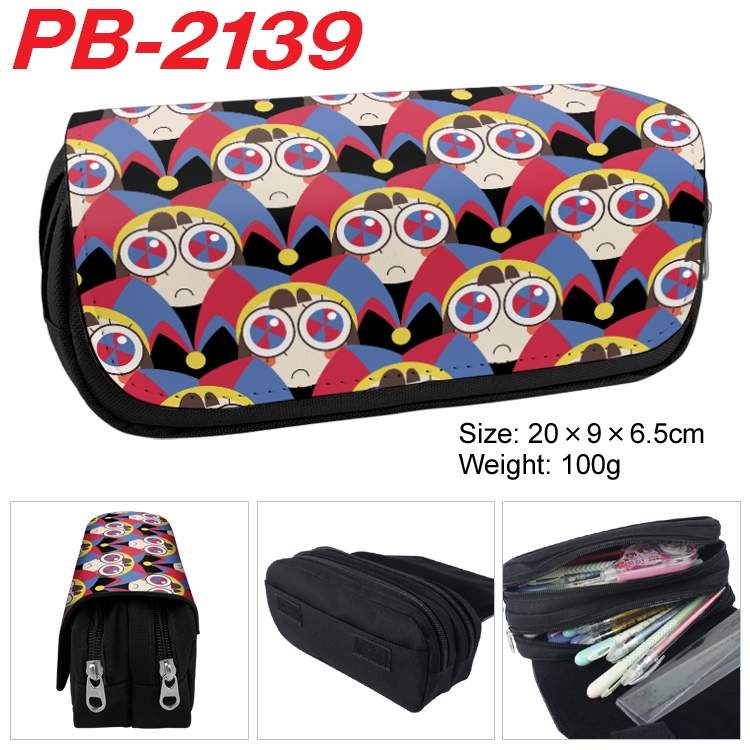 The Amazing Digital Circus Anime double-layer pu leather printing pencil case 20x9x6.5cm PB-2139