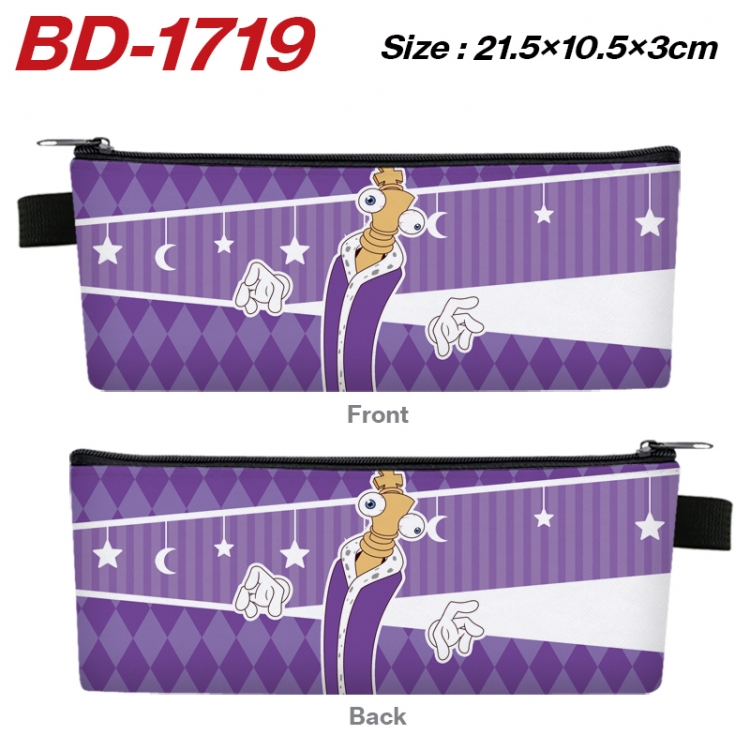 The Amazing Digital Circus Anime PU Leather Zipper Pencil Case Stationery Box 21.5X10.5X3CM 