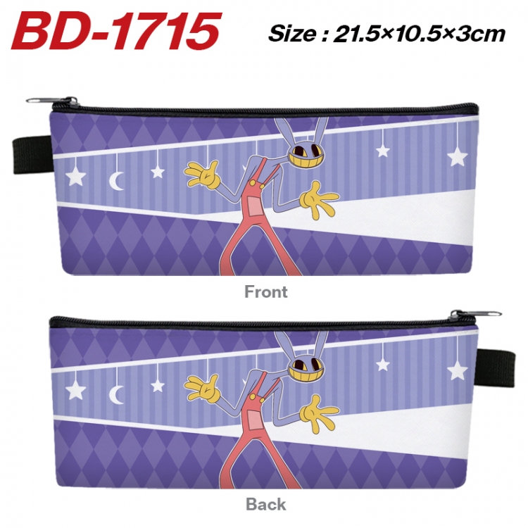 The Amazing Digital Circus Anime PU Leather Zipper Pencil Case Stationery Box 21.5X10.5X3CM 