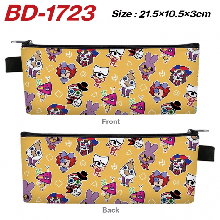The Amazing Digital Circus Anime PU Leather Zipper Pencil Case Stationery Box 21.5X10.5X3CM 