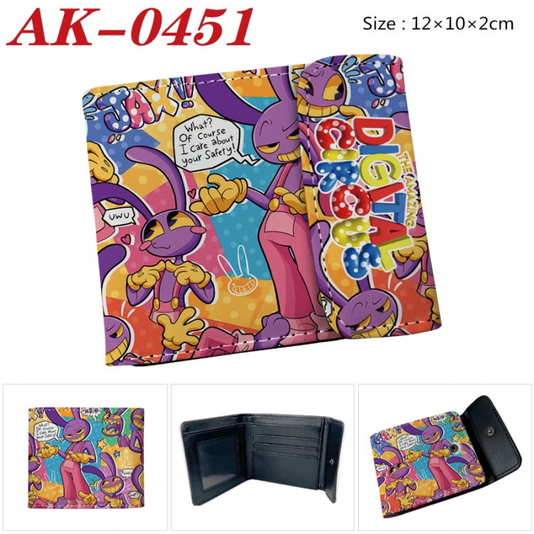 The Amazing Digital Circus Anime PU leather full color buckle 20% off wallet 12X10X2CM