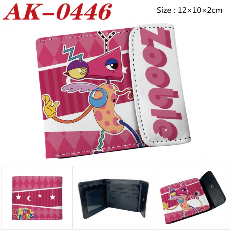 The Amazing Digital Circus Anime PU leather full color buckle 20% off wallet 12X10X2CM