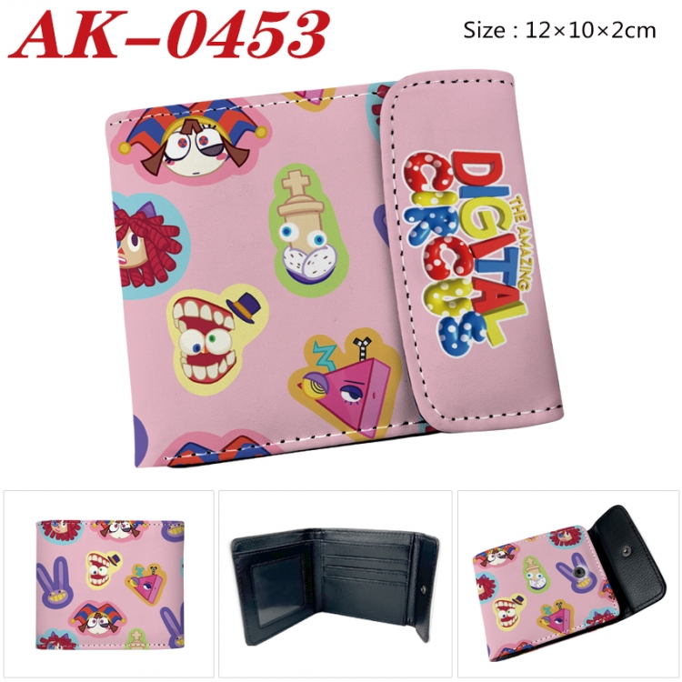 The Amazing Digital Circus Anime PU leather full color buckle 20% off wallet 12X10X2CM