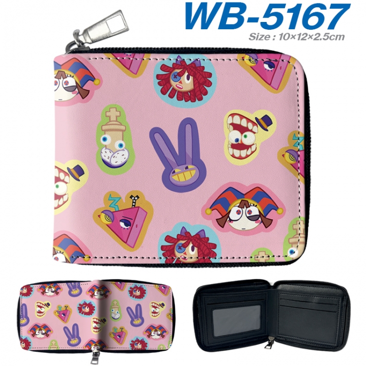 The Amazing Digital Circus Anime color short full zip folding wallet 10x12x2.5cm