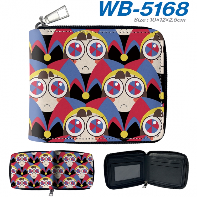The Amazing Digital Circus Anime color short full zip folding wallet 10x12x2.5cm