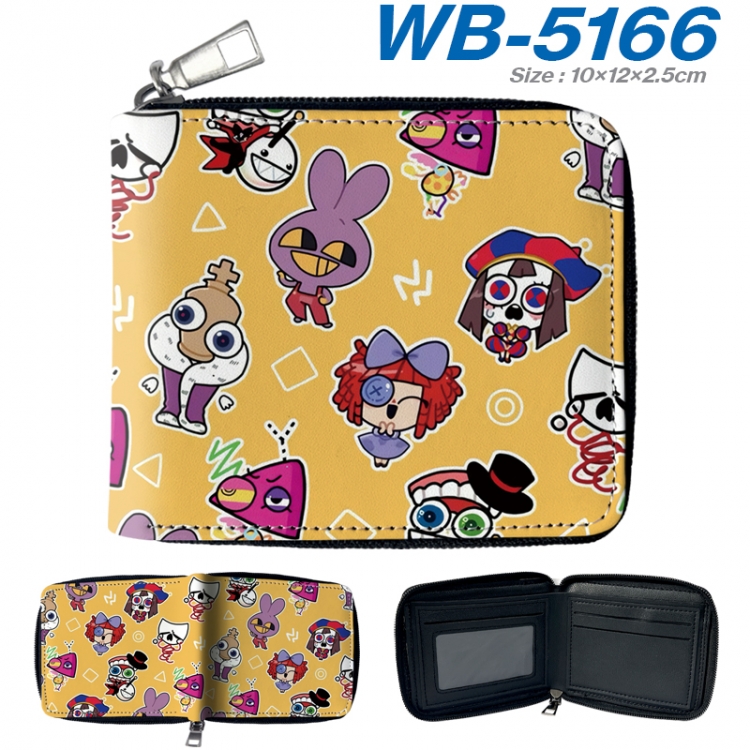 The Amazing Digital Circus Anime color short full zip folding wallet 10x12x2.5cm