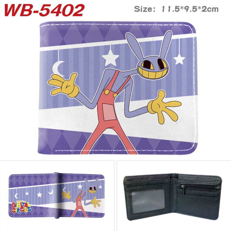 The Amazing Digital Circus Animation color PU leather half fold wallet 11.5X9X2CM