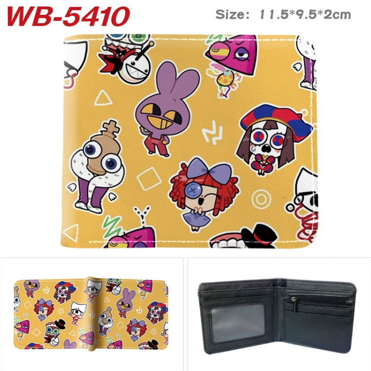The Amazing Digital Circus Animation color PU leather half fold wallet 11.5X9X2CM