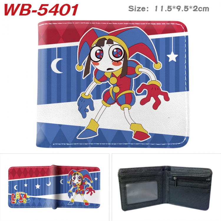 The Amazing Digital Circus Animation color PU leather half fold wallet 11.5X9X2CM