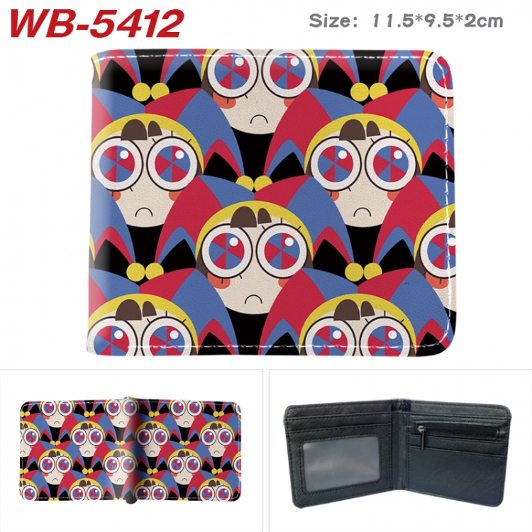 The Amazing Digital Circus Animation color PU leather half fold wallet 11.5X9X2CM