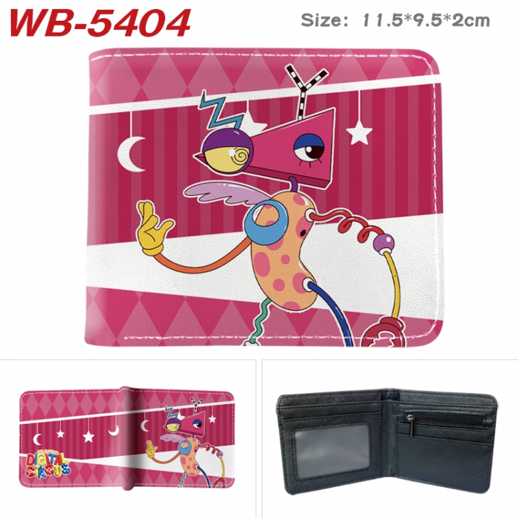 The Amazing Digital Circus Animation color PU leather half fold wallet 11.5X9X2CM