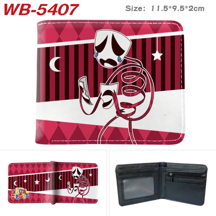 The Amazing Digital Circus Animation color PU leather half fold wallet 11.5X9X2CM