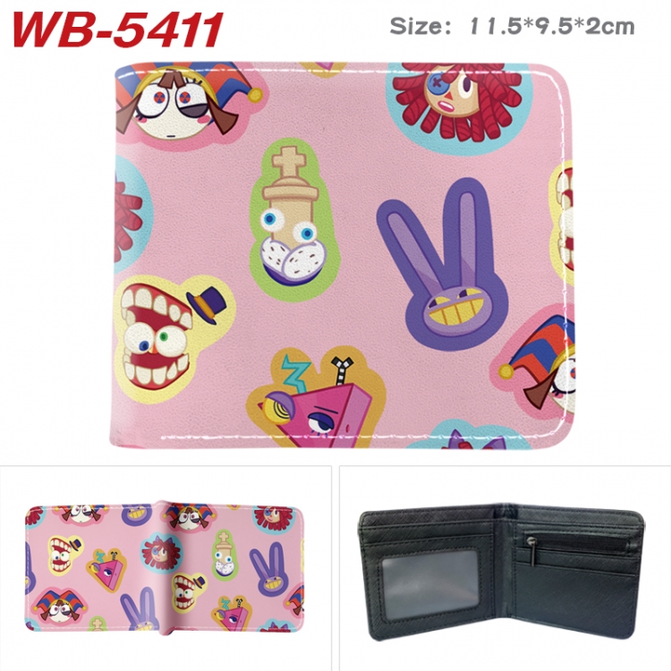 The Amazing Digital Circus Animation color PU leather half fold wallet 11.5X9X2CM