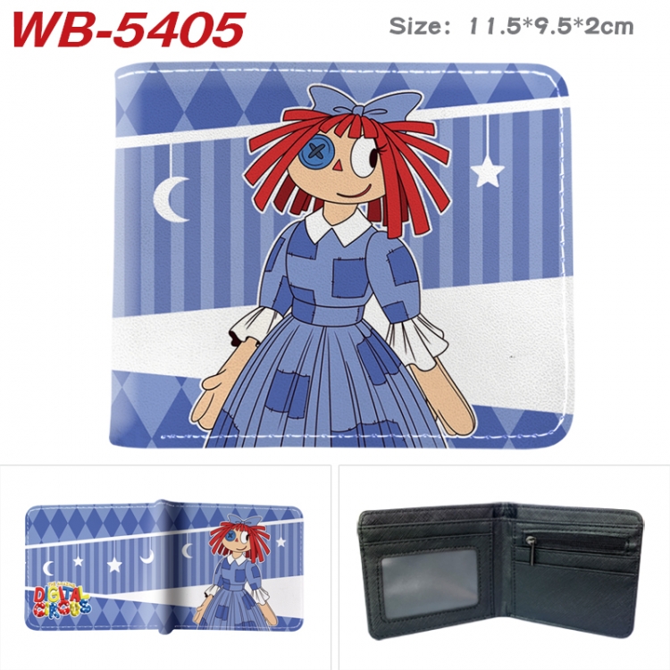 The Amazing Digital Circus Animation color PU leather half fold wallet 11.5X9X2CM