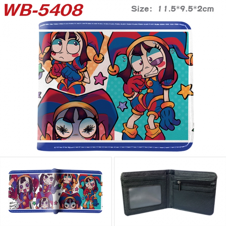 The Amazing Digital Circus Animation color PU leather half fold wallet 11.5X9X2CM