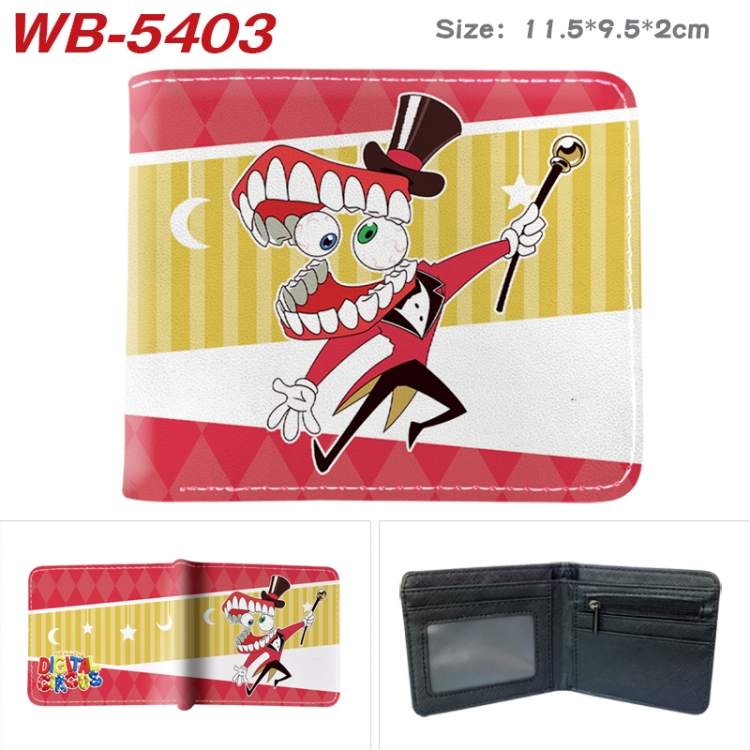 The Amazing Digital Circus Animation color PU leather half fold wallet 11.5X9X2CM