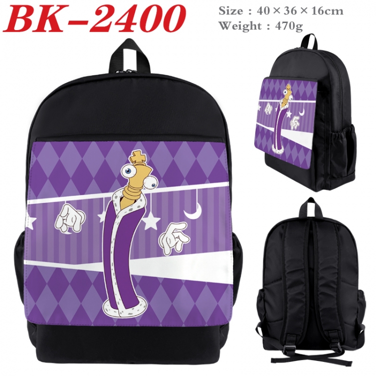 The Amazing Digital Circus Waterproof nylon canvas flip color picture backpack 40X36X16CM
