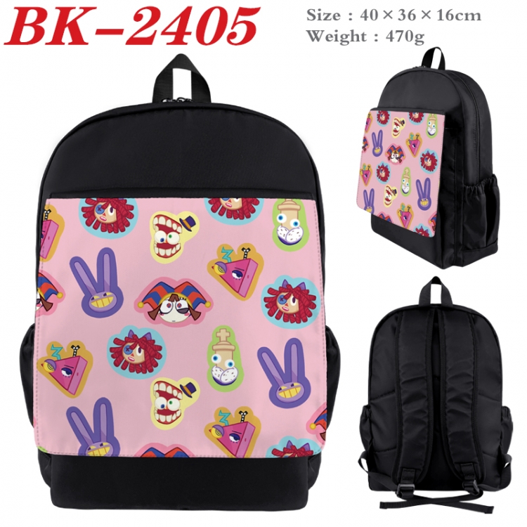 The Amazing Digital Circus Waterproof nylon canvas flip color picture backpack 40X36X16CM