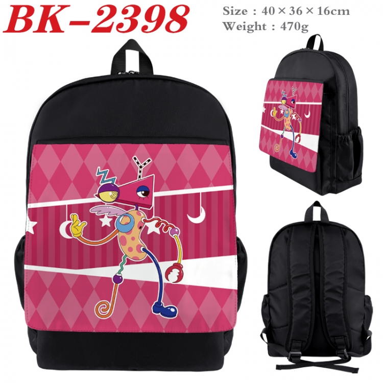The Amazing Digital Circus Waterproof nylon canvas flip color picture backpack 40X36X16CM