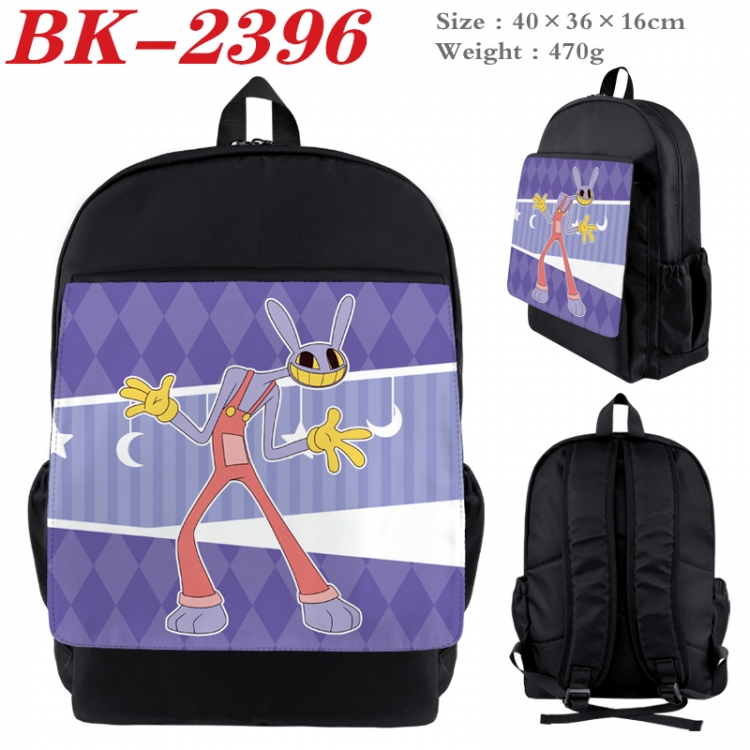The Amazing Digital Circus Waterproof nylon canvas flip color picture backpack 40X36X16CM