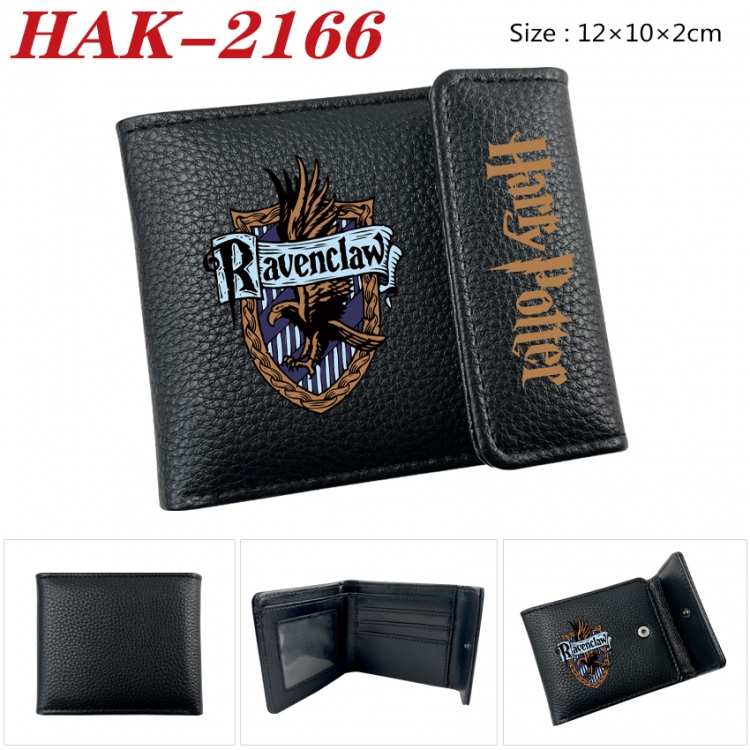 Harry Potter Anime Litchi Pattern Hidden Buckle Half Fold Printed Wallet 12X10X2CM