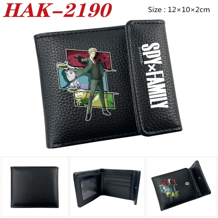SPY×FAMILY Anime Litchi Pattern Hidden Buckle Half Fold Printed Wallet 12X10X2CM