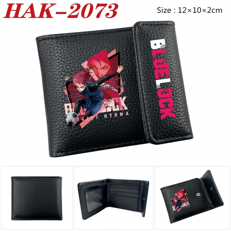 BLUE LOCK Anime Litchi Pattern Hidden Buckle Half Fold Printed Wallet 12X10X2CM 