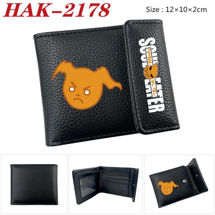 Soul Eater Anime Litchi Pattern Hidden Buckle Half Fold Printed Wallet 12X10X2CM