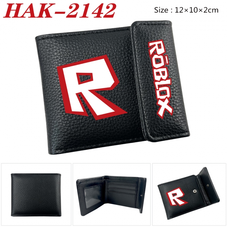Roblox Anime Litchi Pattern Hidden Buckle Half Fold Printed Wallet 12X10X2CM