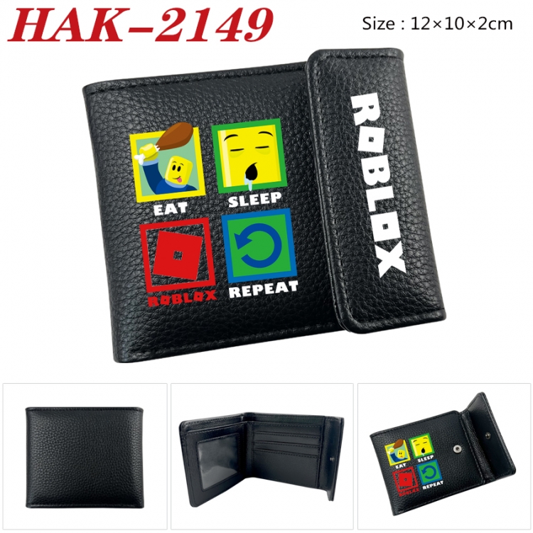 Roblox Anime Litchi Pattern Hidden Buckle Half Fold Printed Wallet 12X10X2CM