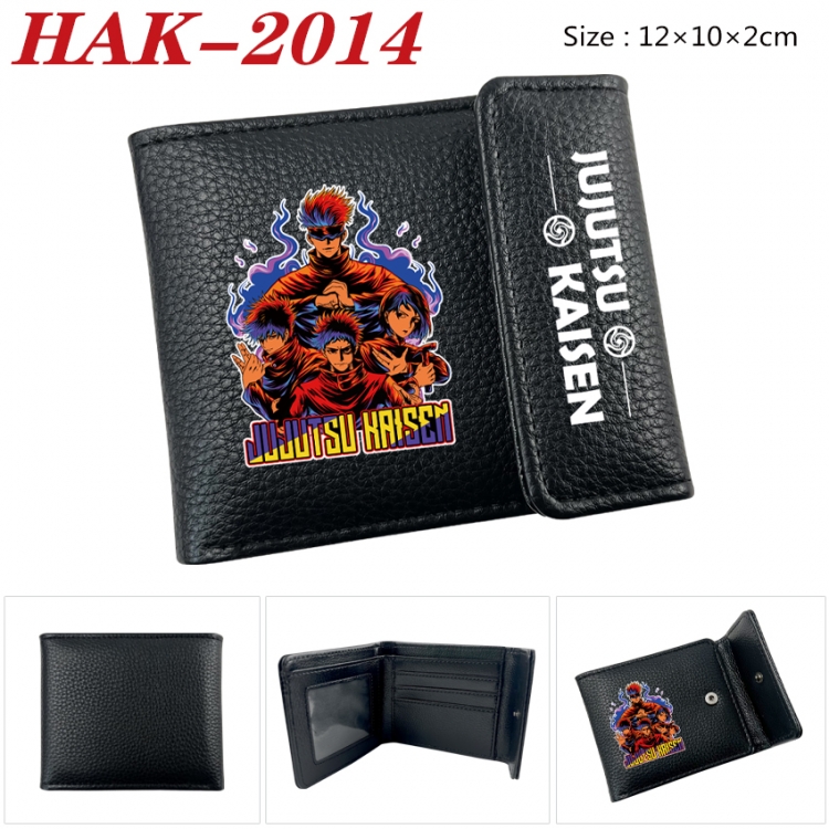 Jujutsu Kaisen Anime Litchi Pattern Hidden Buckle Half Fold Printed Wallet 12X10X2CM